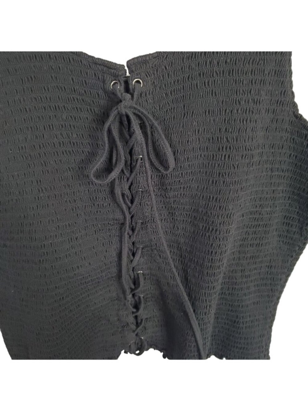 Hot Topic 4 Size 4X Top Smocked Lace Up Corset Tank Gothic Cottagecore Stretchy - Picture 7 of 9